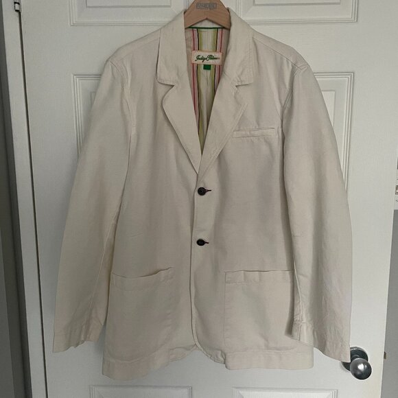 Men's Cotton/Linen Blend Sports Jacket Indigo Palms by Tommy Bahama - Picture 3 of 17